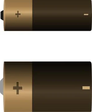 Vector of  1.5 volt battery, isolated on white background. Stock Illustration