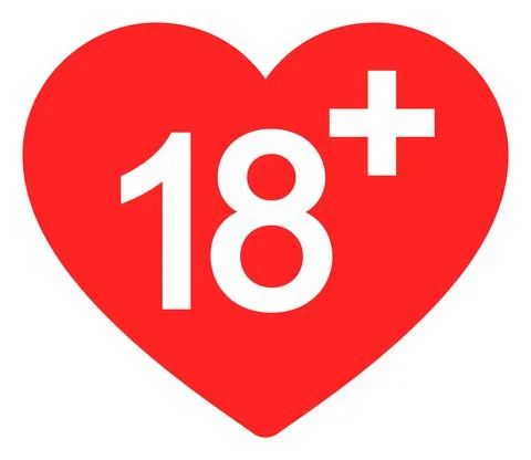Vector 18 Plus Love Icon Illustration Illustrazione stock