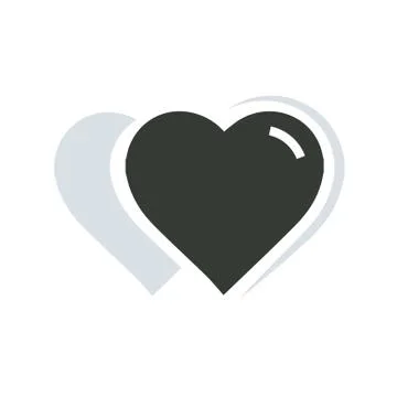 Vector 2 Heart Icon Stock Illustration