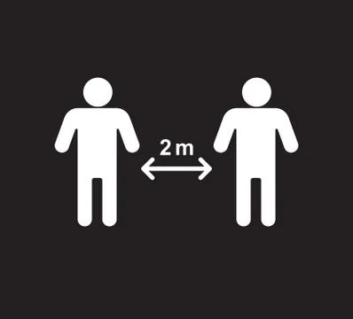 Vector 2 meter pandemic social distance Stock Illustration