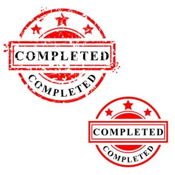 Vector, 2 style Circle Red and Black rubber stamp, completed, isolated on whi Stock Illustration