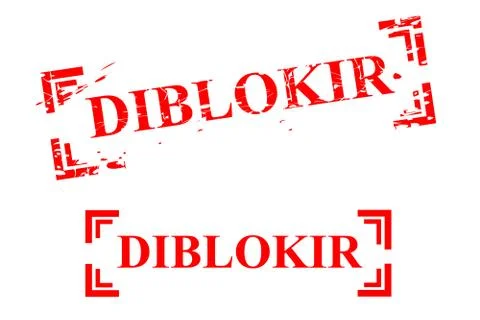 Vector 2 Style of Rubber Stamp, diblokir or blocked in Indonesia Language Stock Illustration