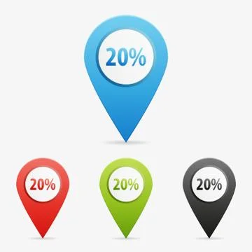 Vector 20 percent pointers Stock Illustration