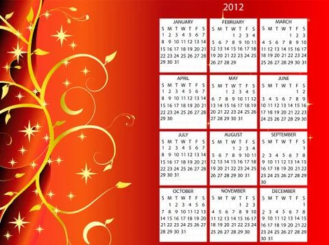 Vector 2012 calendar Stock Illustration