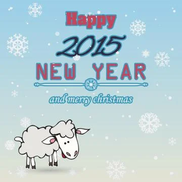 Vector 2015 happy new year background in typography style Stock Illustration