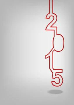 Vector : 2015 red wire and shadow vector background Stock Illustration