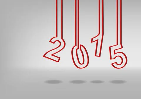 Vector : 2015 red wire and shadow vector background Illustrazione stock