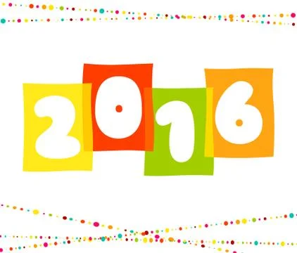 Vector 2016 Happy New Year background.  The file is saved in the version AI10 Illustrazione stock