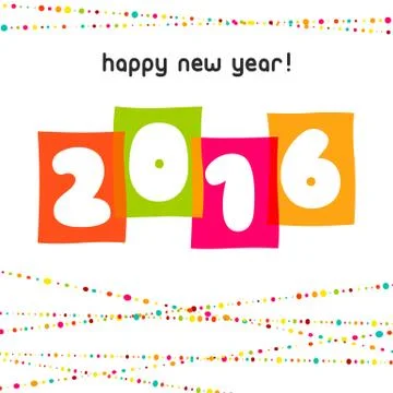 Vector 2016 Happy New Year background.  The file is saved in the version AI10 Illustrazione stock