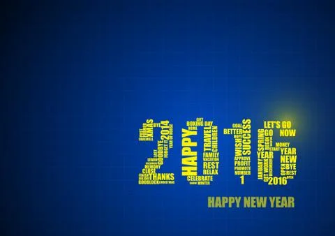 Vector : 2016 in line on blue background Stock Illustration