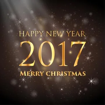 Vector 2017 Happy New Year glowing background Stock Illustration