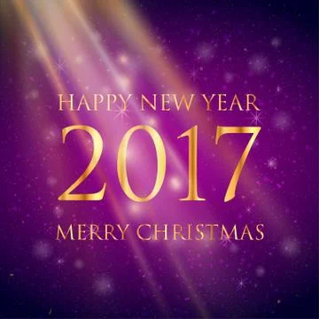 Vector 2017 Happy New Year glowing background Stock Illustration