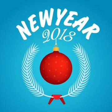 Vector 2018 Happy New Year background Stock Illustration