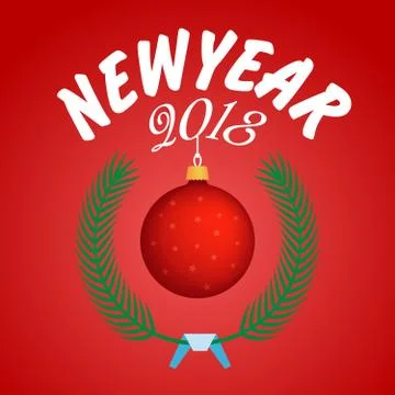 Vector 2018 Happy New Year background Stock Illustration