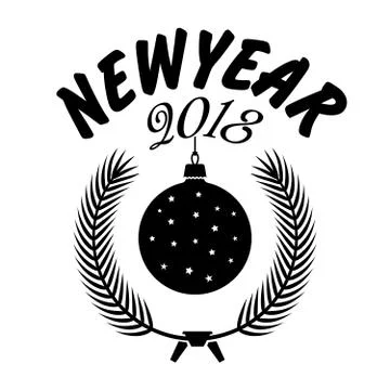 Vector 2018 Happy New Year background Stock Illustration