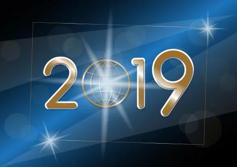 Vector 2019 Happy New Year background Stock Illustration