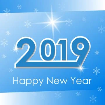 Vector 2019 Happy New Year background Illustrazione stock