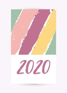 Vector 2020 Hand Drawn Lettering background. Calendar cover, flyer layout Stock Illustration