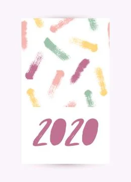 Vector 2020 Hand Drawn Lettering background. Calendar cover, flyer layout Stock Illustration