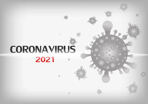Vector : 2021 Coronavirus on gray background Stock Illustration