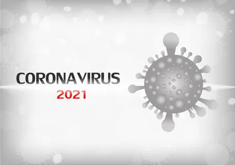 Vector : 2021 Coronavirus on gray background Stock Illustration