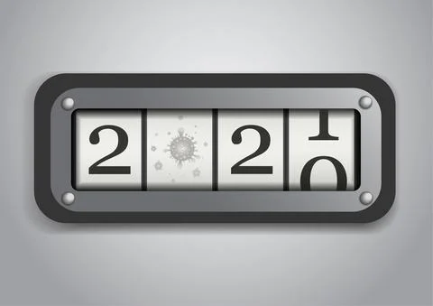 Vector : 2021 Coronavirus on gray background Illustrazione stock