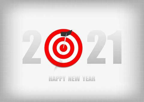 Vector : 2021 Happy new year with business graph and archery target Stock Illustration