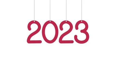 Vector 2023 new year numbers color of the year 2023 viva magenta Stock Illustration
