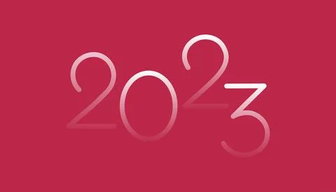 Vector 2023 new year numbers color of the year 2023 viva magenta Stock Illustration