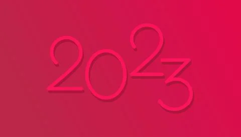 Vector 2023 new year numbers color of the year 2023 viva magenta Stock Illustration
