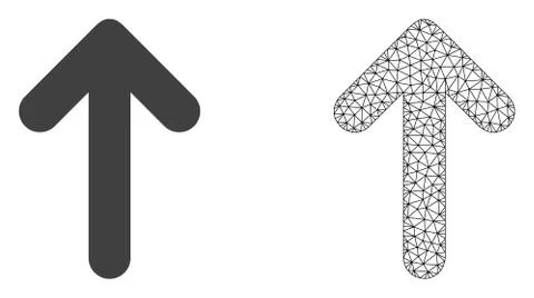 Vector 2D Mesh Up Arrow and Flat Icon Ilustración de archivo