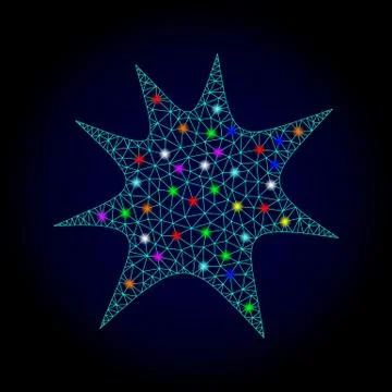 Vector 2D Mesh Boom Splash with Glare Spots for Chistmas Illustrazione stock