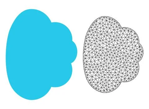 Vector 2D Mesh Cloud and Flat Icon 스톡 일러스트