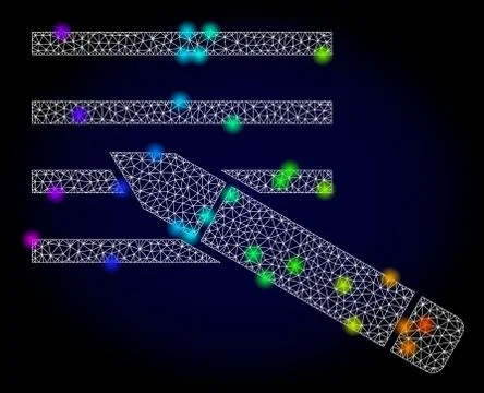 Vector 2D Mesh Edit Text with Spectrum Colored Glare Spots 스톡 일러스트