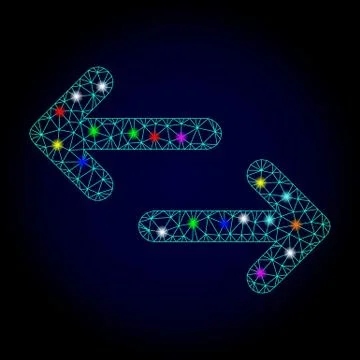 Vector 2D Mesh Exchange Arrows with Glare Spots for Chistmas Stock Illustration