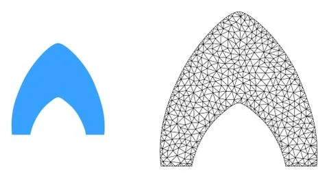 Vector 2D Mesh Igloo Home and Flat Icon Illustrazione stock