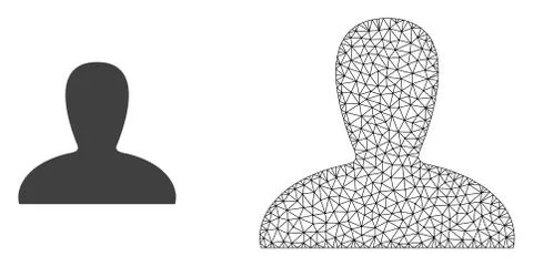 Vector 2D Mesh Spawn Persona and Flat Icon Stock Illustration