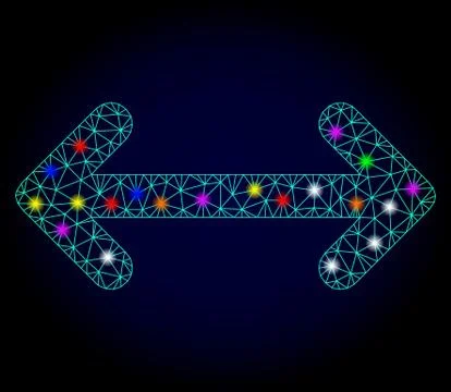 Vector 2D Mesh Swap Arrows with Glowing Spots for Chistmas Stock Illustration