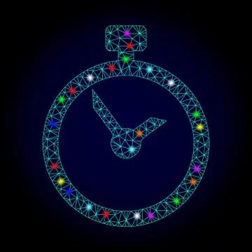 Vector 2D Mesh Time with Glare Spots for Chistmas Illustrazione stock