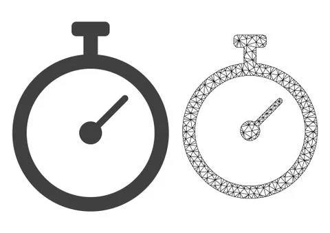 Vector 2D Mesh Time Tracker and Flat Icon 스톡 일러스트