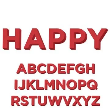 Vector 3 dimension alphabet set Stock Illustration