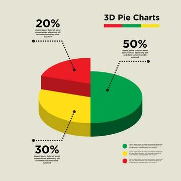 Vector 3 dimensions pie chart diagram, modern presentation vector for busines 스톡 일러스트