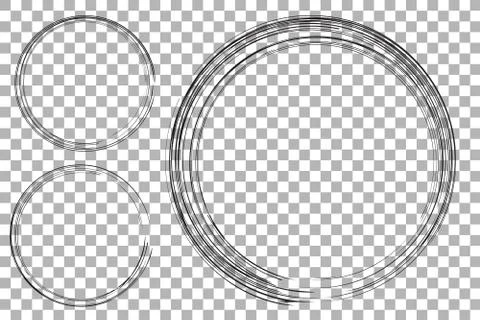Vector 3 Hand Draw Sketch Circle Frame from Multiple Black thic market for yo Stock Illustration