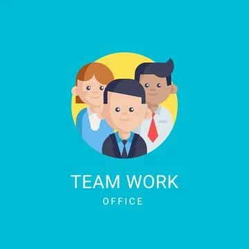 Vector 3 people working time Stock Illustration