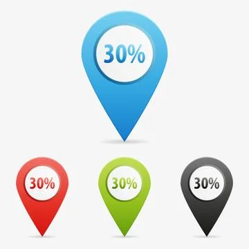 Vector 30 percent pointers Stock Illustration