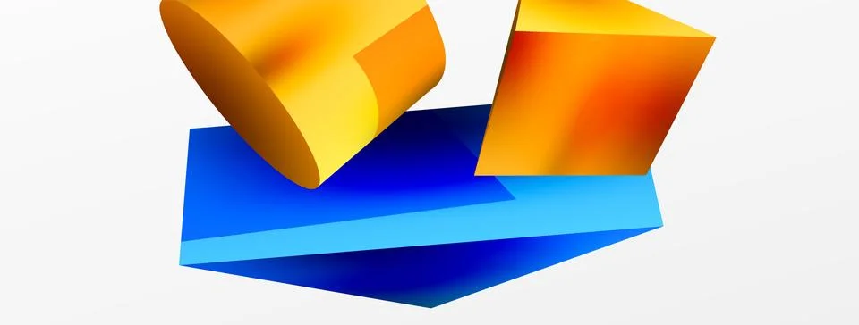 Vector 3d abstract background. Shapes 3d triangle and cylinder. Trendy techno Illustrazione stock