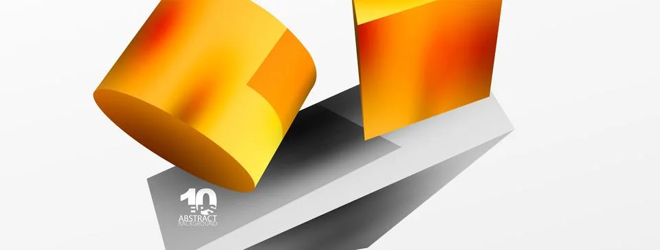 Vector 3d abstract background. Shapes 3d triangle and cylinder. Trendy techno Ilustração Stock