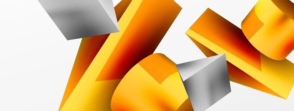 Vector 3d abstract background. Shapes 3d triangle and cylinder. Trendy techno 스톡 일러스트