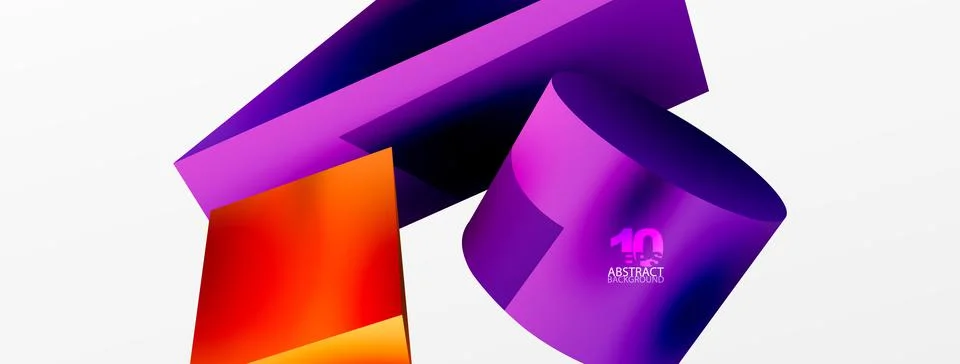 Vector 3d abstract background. Shapes 3d triangle and cylinder. Trendy techno 스톡 일러스트