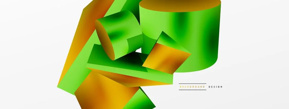 Vector 3d abstract background. Shapes 3d triangle and cylinder. Trendy techno Illustrazione stock